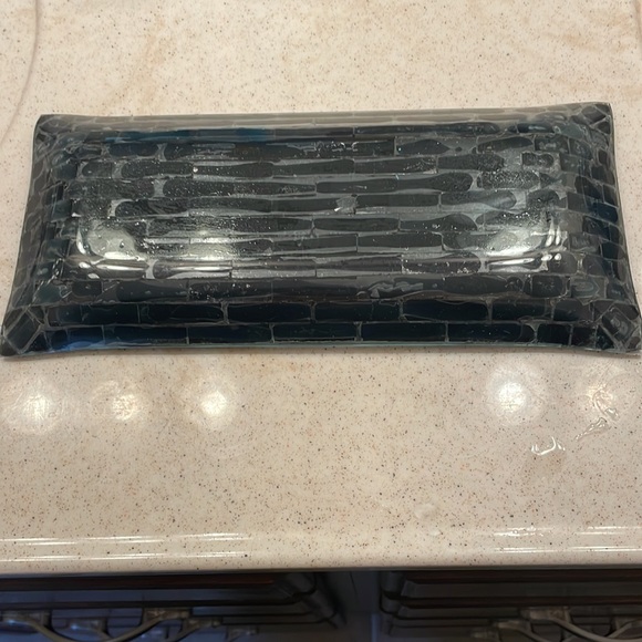 Beautiful blue/silver,gold/black tiled vanity tray - Picture 2 of 2